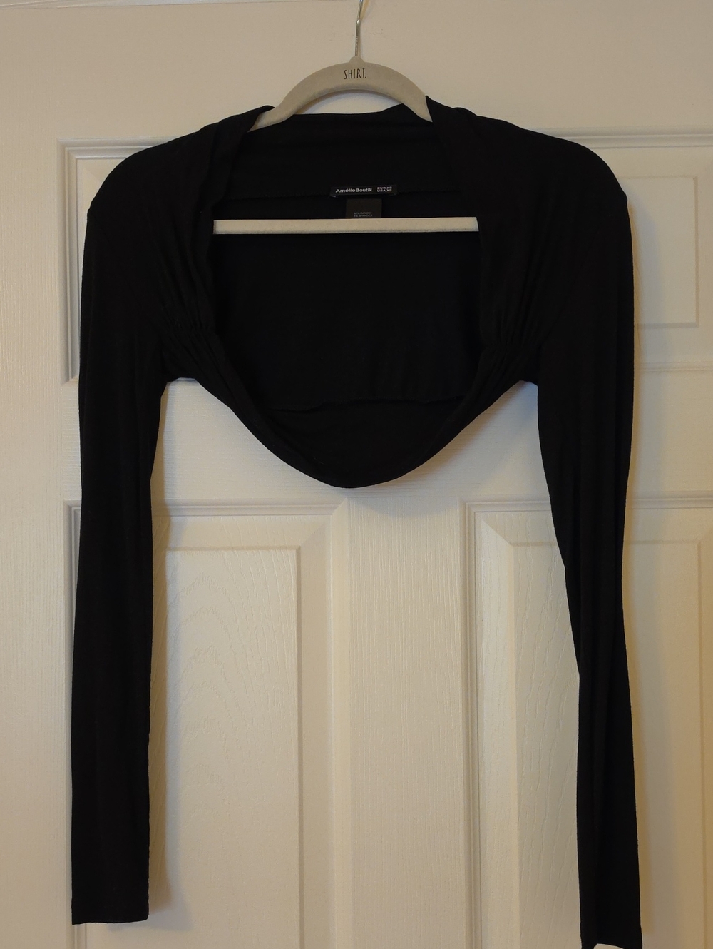 Black Long-Sleeve Cropped Bolero Shrug XS